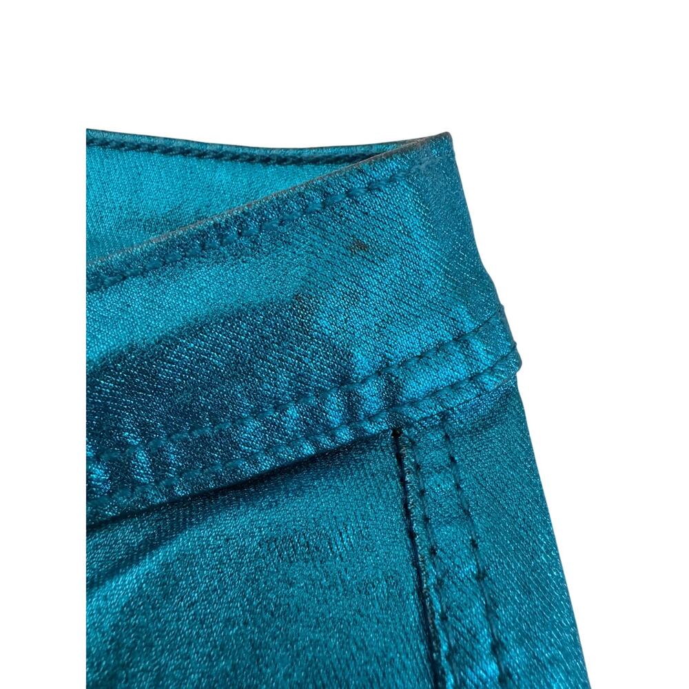 $100 JC JQ Metallic Blue Disco Jeans Medium NWT - Picture 3 of 9